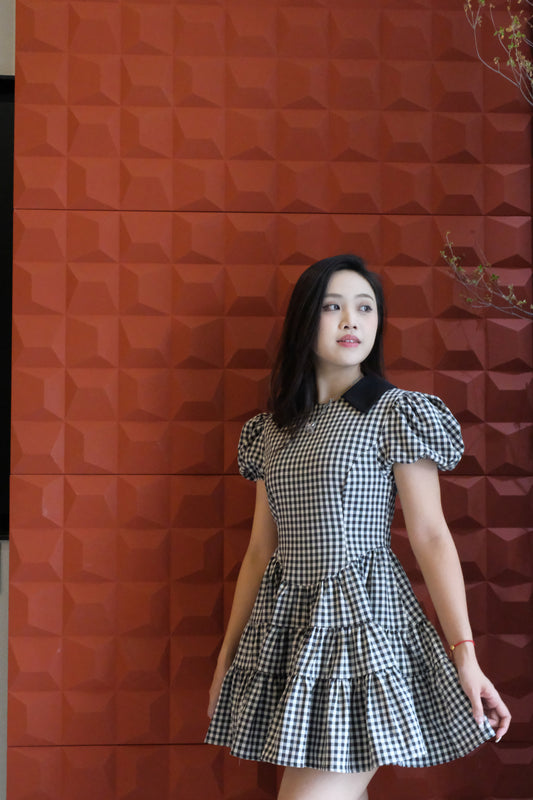 Black and White Plaid Mini Skirt