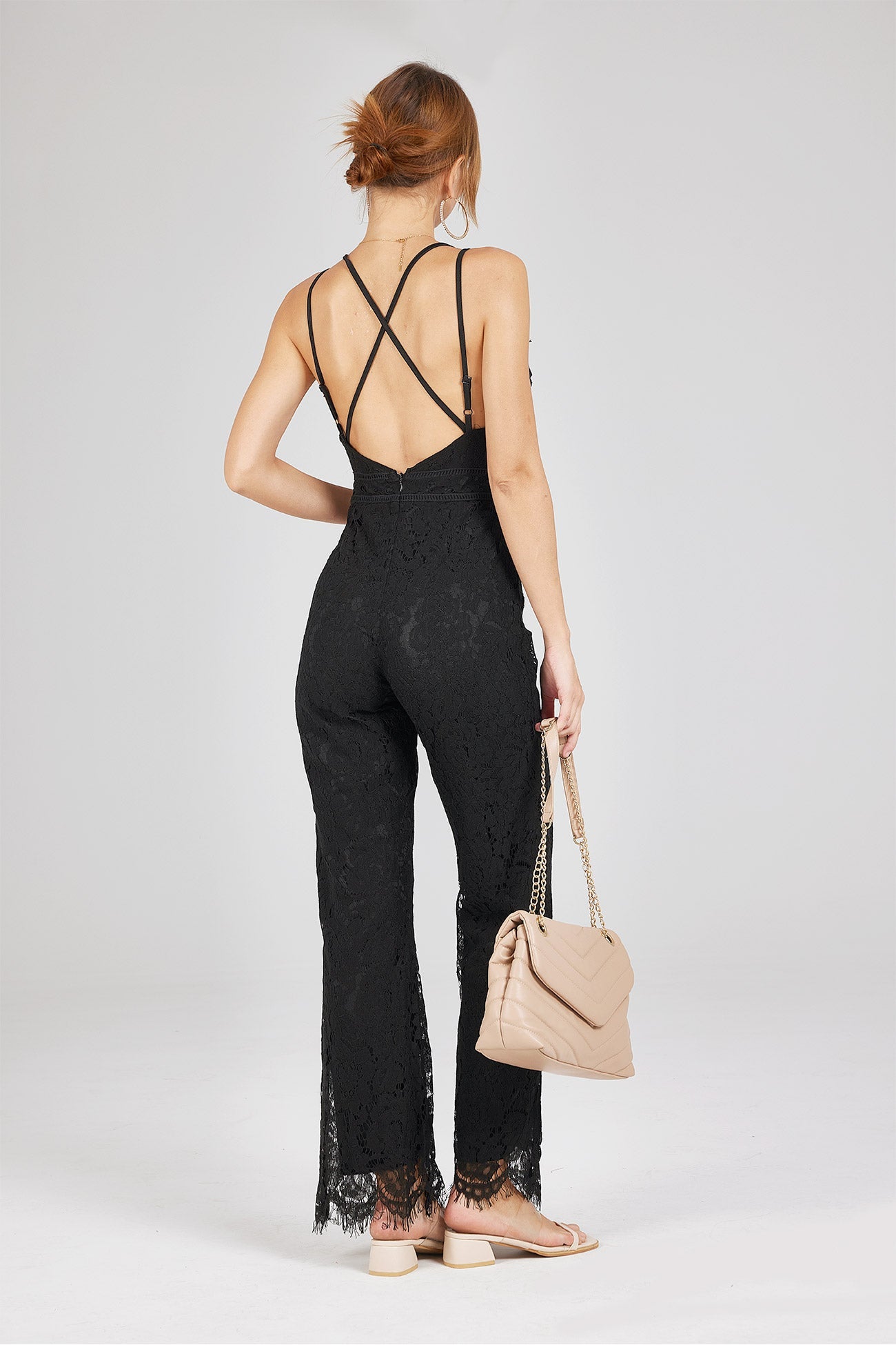 Lace Patchwork Cami Jumpsuits