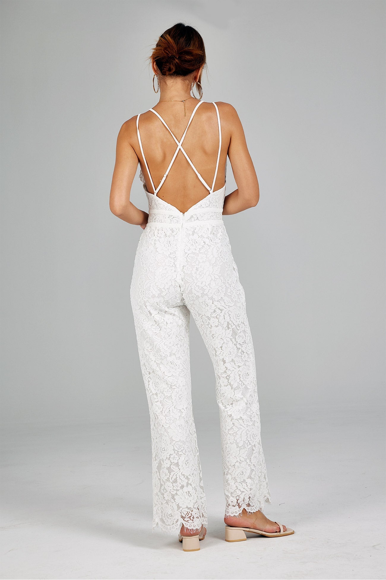 Lace Patchwork Cami Jumpsuits